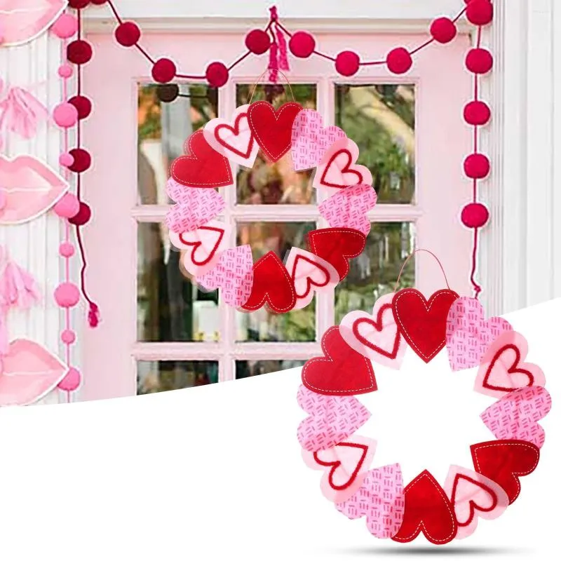 Plastic Flower Decoration Wholesale Valentine Day Wreath